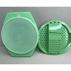 VTG Tupperware Jadeite Green 3pc Cheese Grater Bowl Kitchen Set